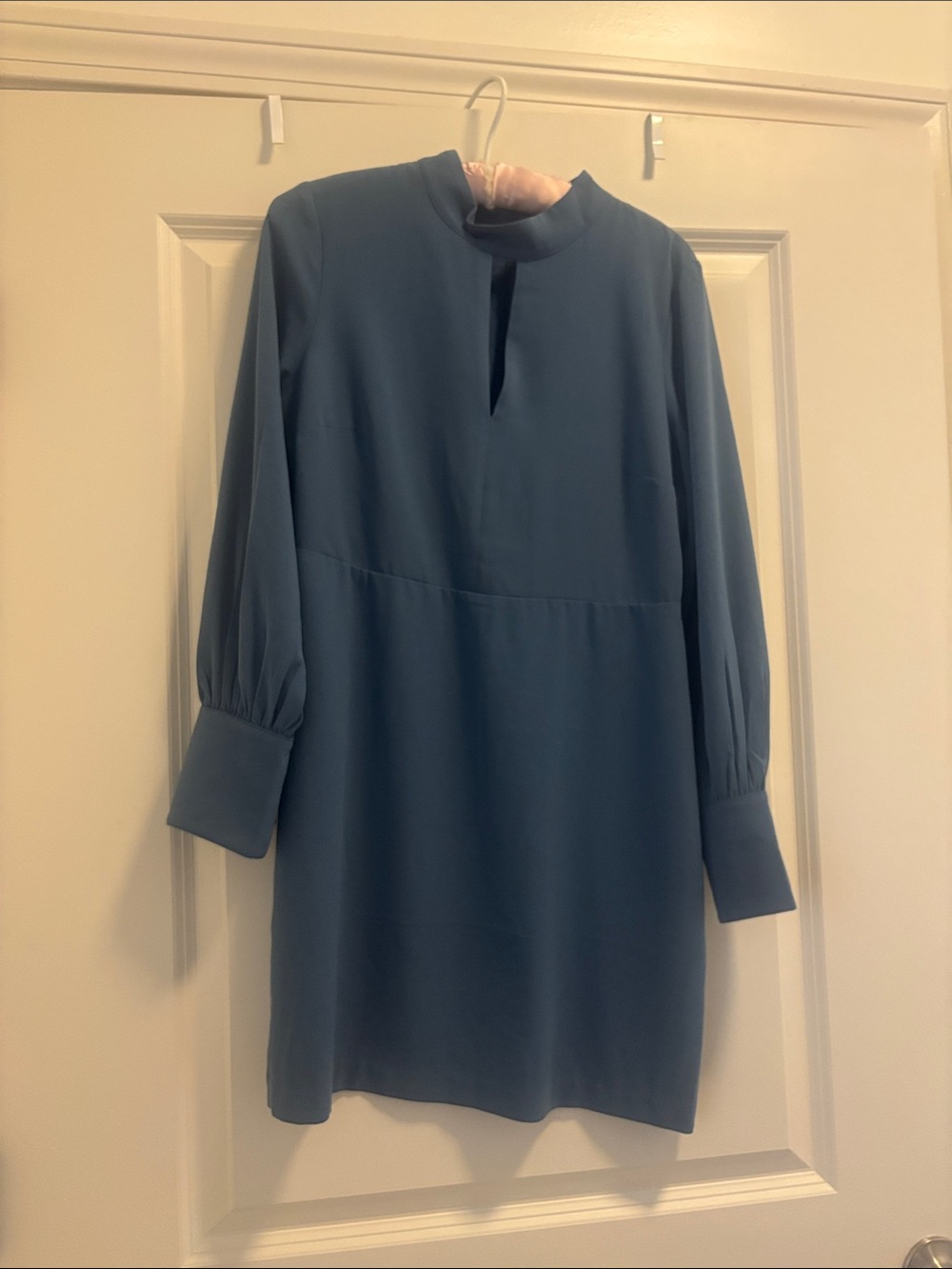 Banana Republic Dusty Blue Long-Sleeve Mini Dress